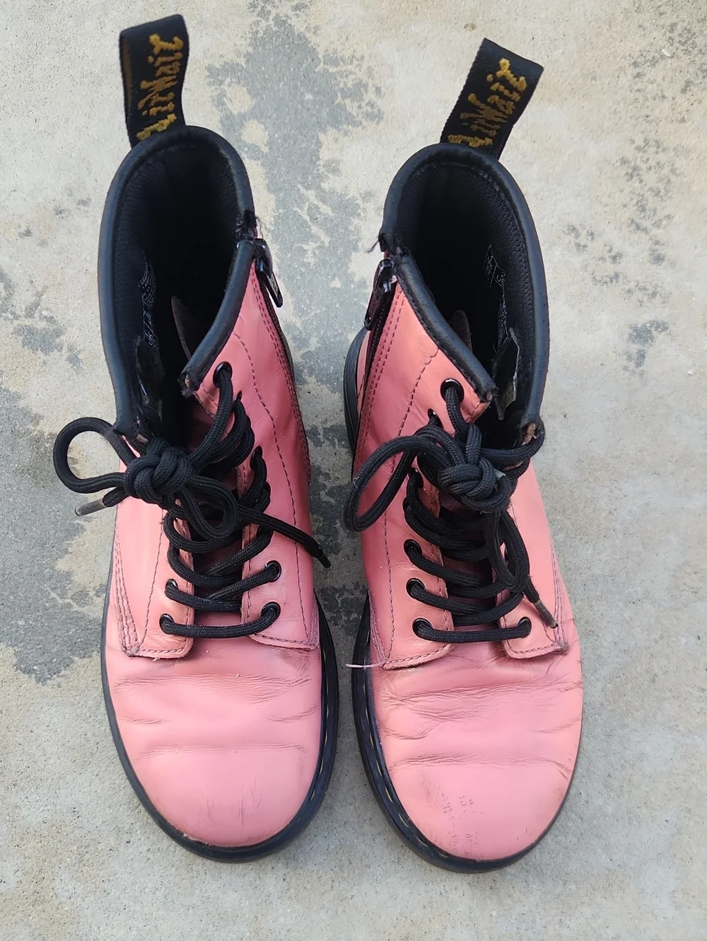 Dr. Martens 1460 Pink Lace-Up Combat Boots Size 2 Kids Girls Classic Punk Style